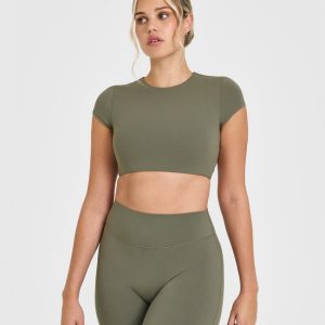 SoftMotion™ Short Sleeve Crop Top Alpine Green