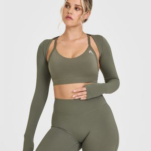 SoftMotion™ Long Sleeve Shrug Alpine Green