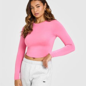 Mellow™ Soft Mid Long Sleeve Top Peony Pink
