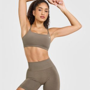 Everyday Cross Over Bralette Moss Brown