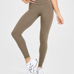 Unified High Waisted Leggings Moss Brown