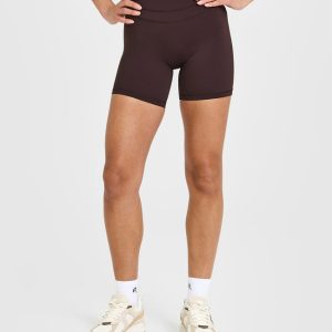 Unified High Waisted Shorts 6" Plum Brown