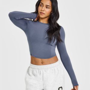 Mellow™ Soft Mid Long Sleeve Top Granite Blue