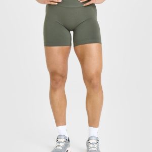 Effortless Seamless Shorts Dark Khaki