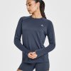 Go To Seamless Loose Long Sleeve Top True Blue
