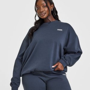 Lightweight Sweatshirt with Oner Logo True Blue