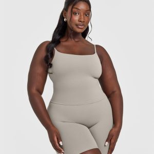 SoftMotion™ Strappy Mid Vest with Built in Bra Shelf Warm Sand