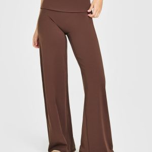 SoftMotion™ Fold Over Straight Leg Bottoms Espresso Brown