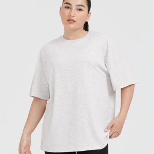 Classic Oversized Lightweight T-Shirt Grey Marl