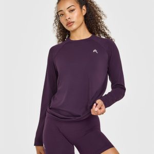 Go To Seamless Loose Long Sleeve Top Blackberry Purple