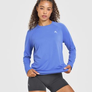 Go To Seamless Loose Long Sleeve Top Glaucous Blue