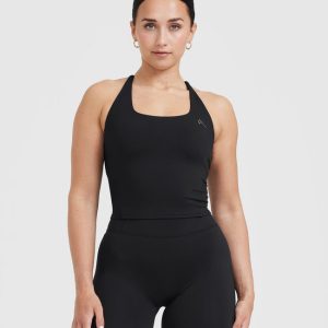 Timeless Square Neck Mid Vest Black